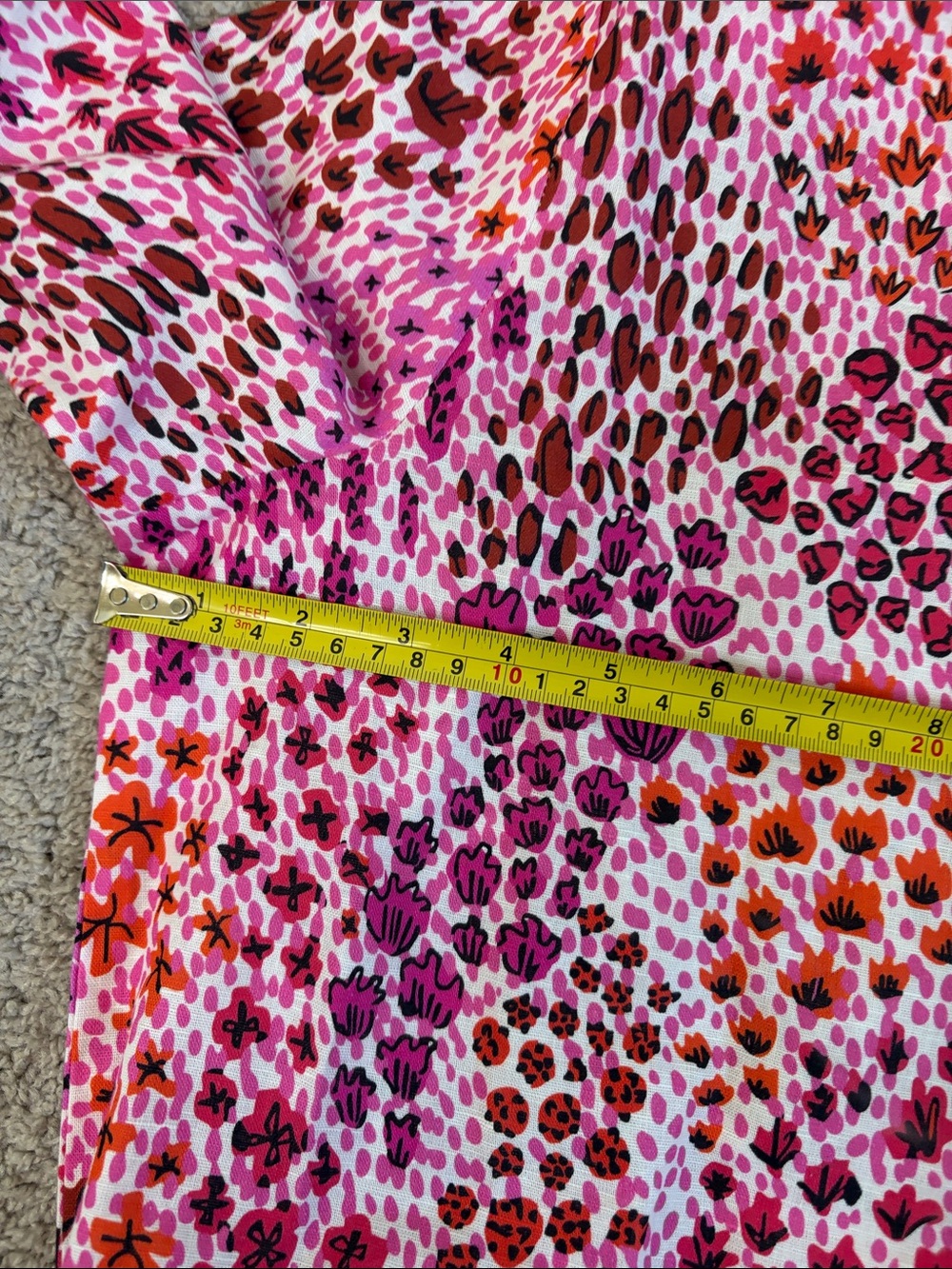 Lesley Evers Rachel Midi Shift Dress May Flowers Pink Floral Linen Tie-Waist XL - Picture 3 of 9